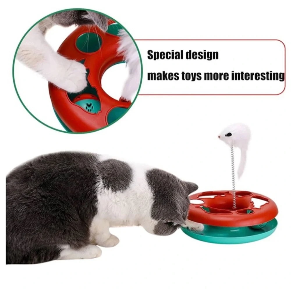 🐈🐈‍⬛🐱🐱Interactive Gray or Red Cat Toy with White Mice